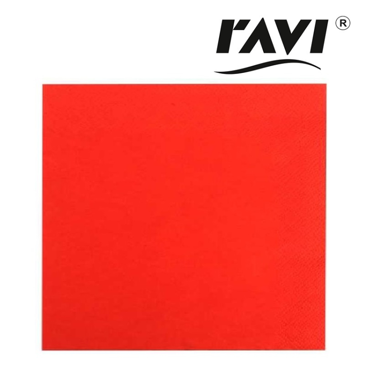 Serwetki Elegance jednokolorowe trójwarstwowe czerwone RAVI
